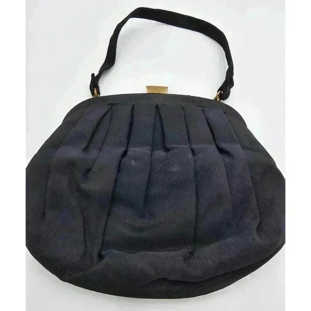 Vintage MM Morris Moskowitz Black Clutch - Picture 2 of 9